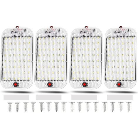 4 Pièces Lumière LED 12V Interrupteur Aluminium Camping Car Van Bateau Garage (1/5)