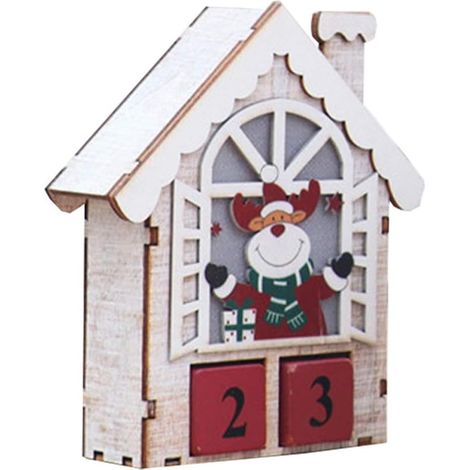 Pc Three-Dimensional Christmas Calendar Dining Room Decoration for Tabletop Wooden Tabletop Desk Calendar Countdown Blocks Elder Number Dining Table (1/5)