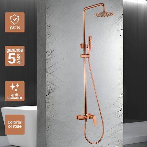 Colonne de Douche or rose cuivré anti-calcaire - Design Moderne et Économie d'eau - Kit Complet DELOS IMEX (1/5)