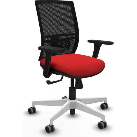 Chaise de bureau piqueras y crespo Yunquera noir rouge cuir synthétique (1/2)