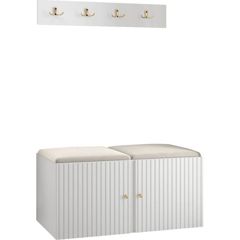 Conjunto para recibidor Hartford 384, Manila 02, 0x0x0cm, MDF, Aglomerado laminado, Tapiz, Montada en la pared, Colocada