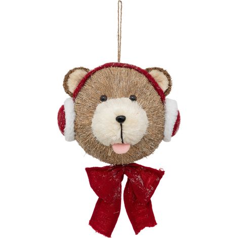 Suspension de Noël Ours avec Bonnet de Père Noël H 37 cm - Feeric Christmas