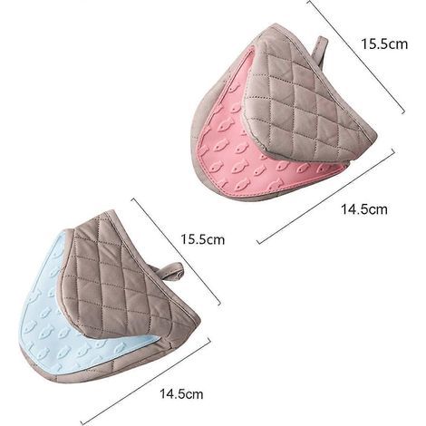Lot de 2 mini maniques de cuisine antidérapantes en silicone résistant à la chaleur avec boucle de suspension, pour micro-ondes et four, maniques de cuisine, pinces de préhension (1/4)