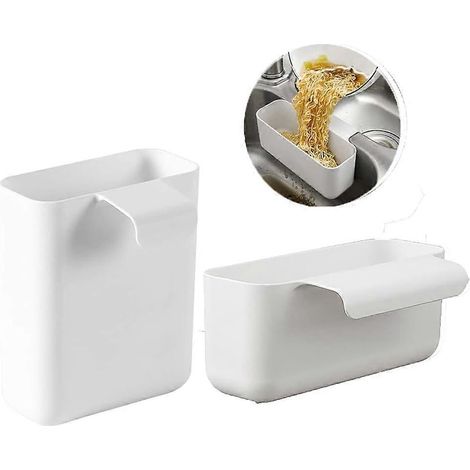 Panier de rangement pour égouttoir d'évier, 2 pièces, étagère de rangement pour égouttoir de cuisine, étagère suspendue multifonctionnelle, support de rangement pour éponge et brosse. (1/5)