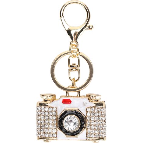 Key Ring CameraShaped with Rhinestone Decoration Keychain Craft Small Gift Pendant Bag Ornament (1/5)