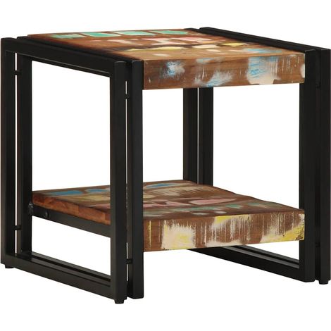 Couchtisch 40 x 40 x 38 cm Massives upgecyceltes Holz