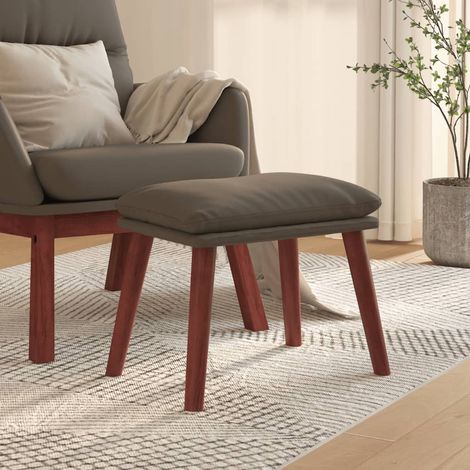 Repose-pied Tabouret Bas Pouf Bout de Canapé Gris 45x29,5x39 cm Similicuir 12997 (1/5)