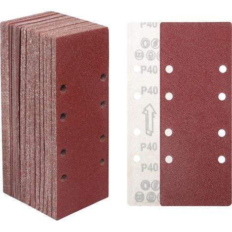 Schleifblatt 93x230 mm 8 Löcher Holz Metall Farbe 40 Körnung (1/5)
