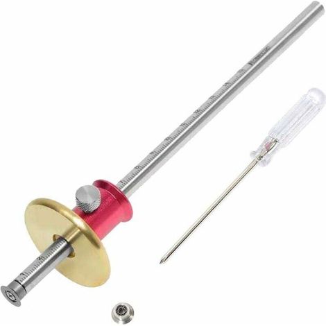 Trusquin de traçage, avec roue pour bois tendres et durs, verrou de sécurité, fonction de micro réglage, tournevis inclus B (1/4)
