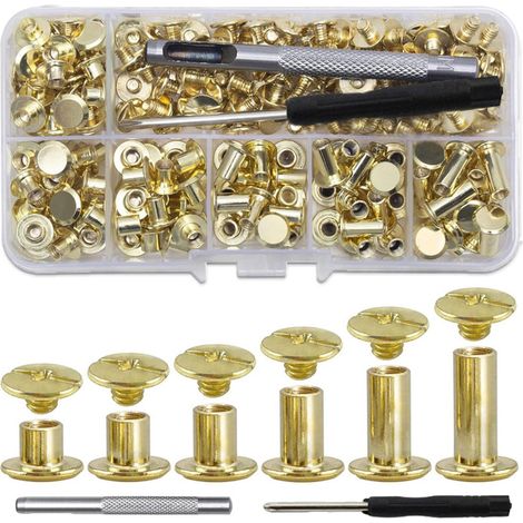 Lot de 110 vis à tête cruciforme en métal pour laisse de chien, 4 mm, avec tournevis, pour livres de bricolage, scrapbooking (1/5)