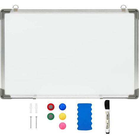 Tableau blanc magnétique mural effaçable à sec en acier blanc 60 x 40 cm - PANGIVO (1/5)