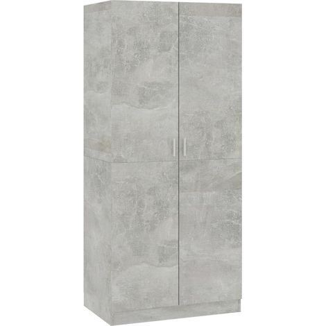 Armoire 2 portes gris béton Pandra 80cm (1/5)