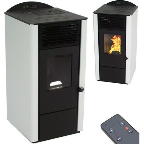 Pelletofen 9,5kW Pelletkamin Pelletheizung Kaminofen A+ Holzofen Glastür 56302