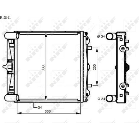 Radiateur, refroidissement du moteur NRF 59131 PORSCHE 99610613150 99610613251