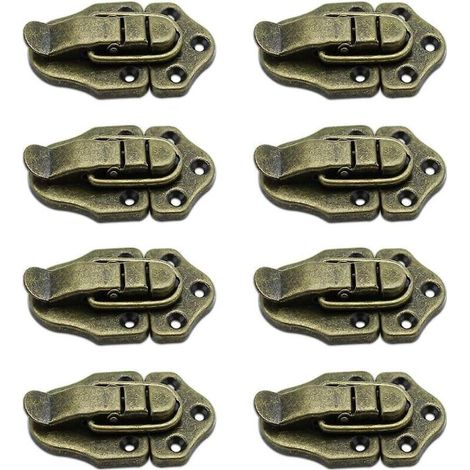 Set mit 8 Vintage-Retro-Knebelverschlüssen aus Bronze für Schmuckkästchen und Geschenke (1/5)