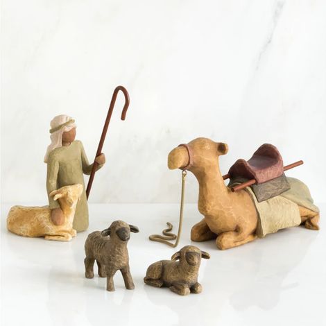 Weihnachtskrippe Willow Tree Shepherd and Styling Animals 26105