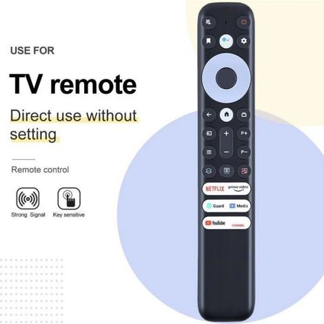 Télécommande Remplacement Pour TV - Compatible Avec Modèles TCL RC902V FMR1 FMR4576 50P725G - 1 Pièce (1/2)