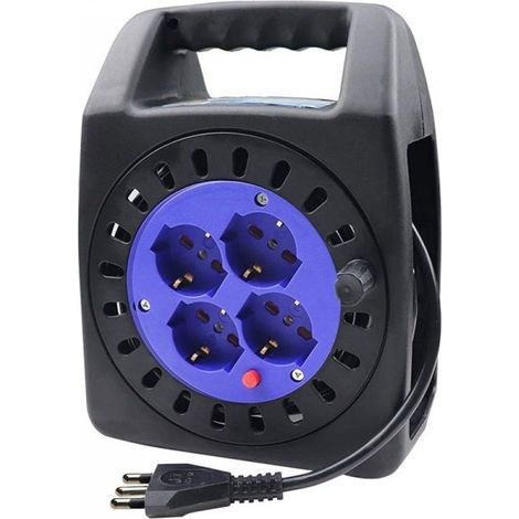 Avvolgicavo Elettrico Prolunga Elettrica 15 Metri 4 Prese Polivalenti Schuko + 10A/16A Spina 16A (1/6)