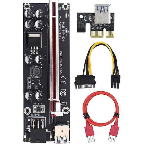 Carte graphique adaptateur PCI-e Express 1x vers 16x, carte riser GPU USB 3.0 Ver009s