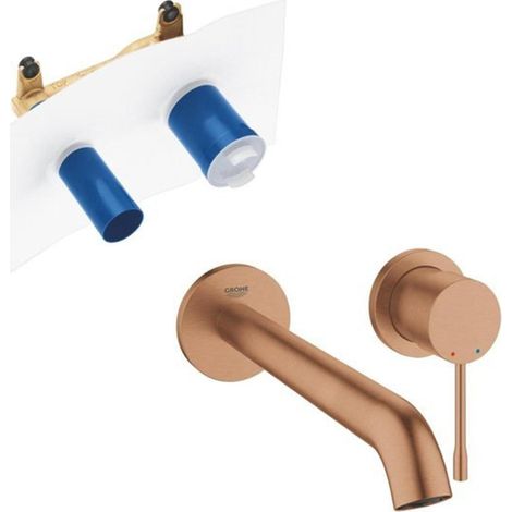 GROHE Essence New Mitigeur de Lavabo Encastré - Bec 23 cm - Taille L - Partie Encastrée - Finition Brushed Warm Sunset (1/5)