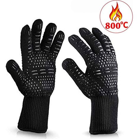 1 Paire Gants, Silicone antidérapant, Fibre aramide résistante, Cuisine barbecue soudure (1/5)