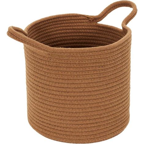 Lot de 3 Paniers - HOME DECO FACTORY - Coton - Terracotta Ocre Ivoire