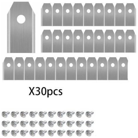30 x Titanium Knife Blades for All Husqvarn/Automower/Yardforce/Gardena Robotic Lawn Mowers (3g-0.75mm) with 45 Screws, Replacement Blades for Models 105,310,315,320,420,430x,r40i (1/4)