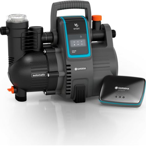 GARDENA Kit pompe automatique maison et jardin GARDENA smart 5000/5. Livrée avec boîter smart Gateway. Pompe connectée. 1300 W. Jusqu'à 5000 l/h à 5 bar. (19106-20) (1/5)