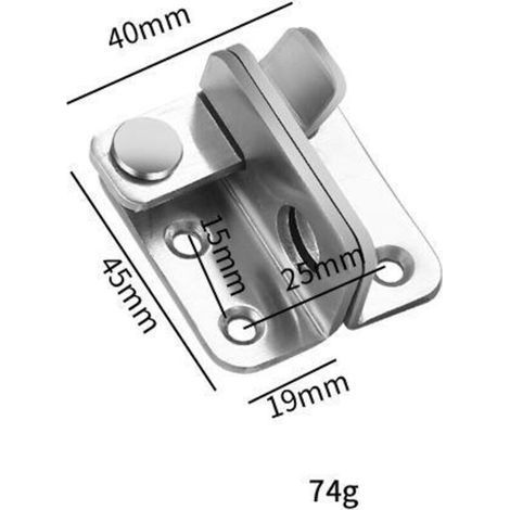Serrure Coulissante pour Volet, Porte, Fenêtre, Placard et Portail – Loquet à Bascule avec Vis – Finition Brossée (1/5)