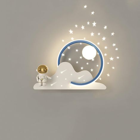 Astronaute LED Applique Murale Pour Chambre D'enfants Dimmable Chevet Applique Murale Projection Étoiles Veilleuse Bleu Blanc Contemporain Moderne Applique Murale Pour Enfants Garçon Fille Cham (1/3)
