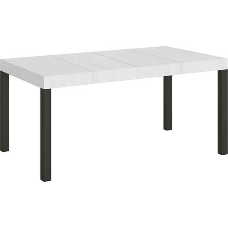 Tavolo Allungabile 130-390x90x77 cm Everyday Premium Bianco Frassino Gambe Antracite (1/5)