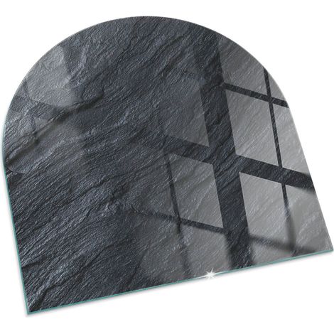 Piastra per Camino di Vetro Temperato Protezione del Pavimento dal Calore Resistente a Scintille e Graffi Struttura superficiale in pietra 100x100 cm (1/5)