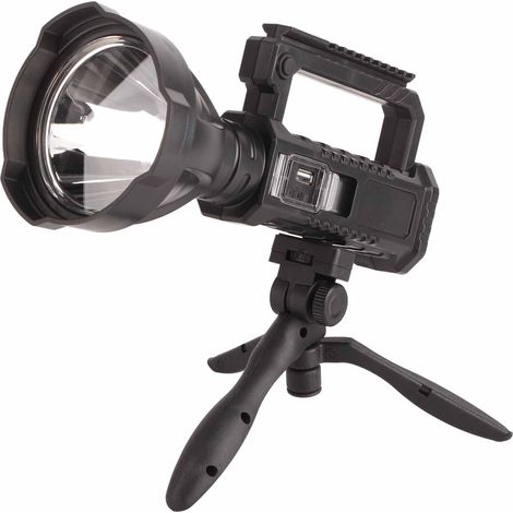 Lampe torche LED longue portée rechargeable USB pour patrouille extérieure avec trépied et petit projecteur (1/5)