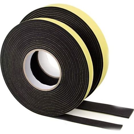 oint Porte Isolation, Joint Fenêtre Isolation de Mousse Adhésive, Bande Caoutchouc Anti-froid, 3 Rouleaux 12mm(l) x3mm(H), Noir et Jaune (chacun 4m),Seuçais (1/5)