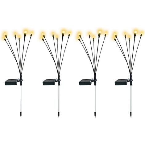 Windschwingende Solar-Gartenleuchten, flexibles Kabel und robuster Sockel, warmweiß (4er-Set) (1/5)