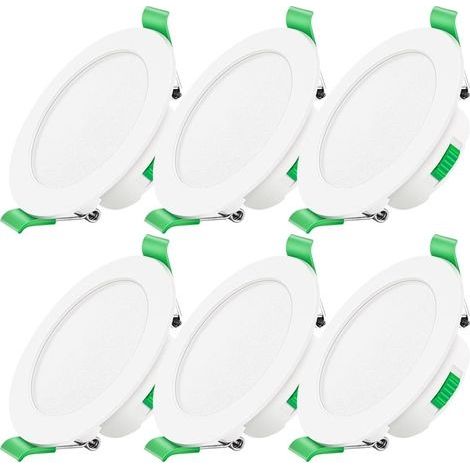 Spot LED encastrable dimmable 230V 7W – Étanche IP44 – Luminosité réglable – Lot de 6 – Pour salle de bain et salon (1/4)