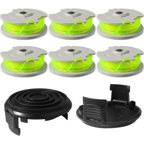 Pair WA0014 WA0037 Bobine de fil compatible avec les débroussailleuses Worx WG184E WG184 WG168E WG168 WG190 WG191 Longueur 6 m Ø 2 mm (6 bobines + 2 capuchons) (1/5)