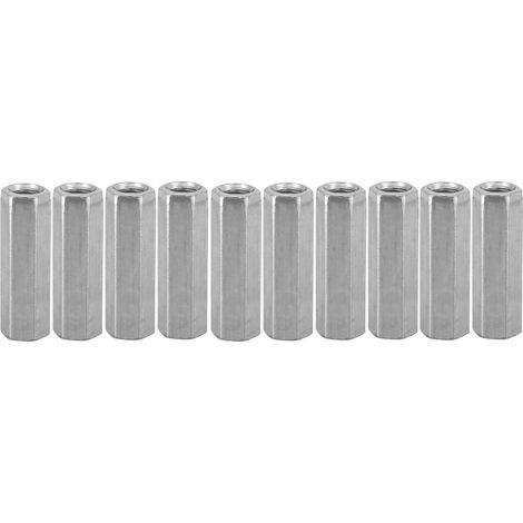 10 Stück M8 Sechskant-Verlängerungsmuttern, Gewinde für Befestigungselemente (M8 x 40 mm) (1/5)
