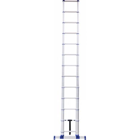 Tubesca Comabi – Échelle télescopique 4.70M 94838 – 13 marches en aluminium – Stabilisateurs télescopiques – Norme EN 131-6 professionnelle