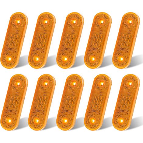 10PCS Feux de Gabarit, 21LED 12V 24V Feu de Gabarit Remorque Feux de Gabarit Avant Feux Arrière Lampes Stroboscopiche Modes pour Remorque Voiture Véhicule Camion(Jaune) (1/5)