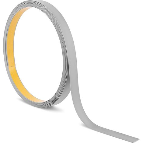 Barre Plate PVC 20mm - 10m - Gris - Profilé Autocollant Résistant - Rénovation Intérieure et Bricolage - Largeur 20mm (1/5)
