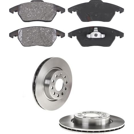 KIT FRENI ANTERIORI compatibile con VW JETTA IV (162,163,AV3,AV2) - DISCHI + PASTIGLIE OEM: P 85 146 , P 85 105 , P 85 041 , P 85 072 / 17522 , 17521 , 17558 /SOSTITUZIONE DIRETTA/BASSA POLVERE/SILENZ (1/5)