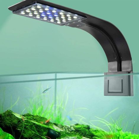 Aquarienleuchte, LED-Lampe, weiße und blaue Nano-Clip-Beleuchtung für Fische und Pflanzen, 23–50 cm (1/5)