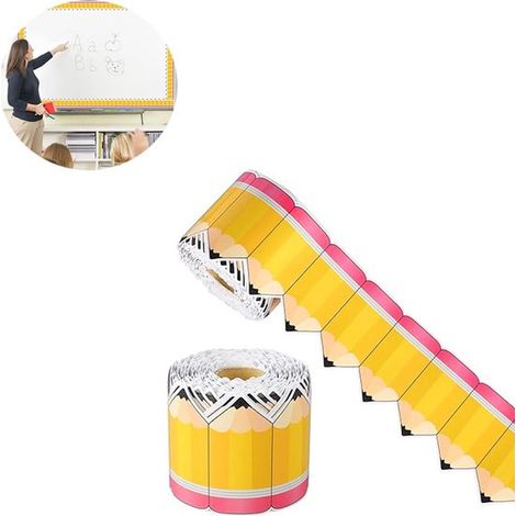 Bordo per bacheca, bordo per lavagna, bordo per aula, decorazione murale con bordi ondulati, decorazione scolastica, bordo elegante per bacheca, decorazione murale per (1/5)