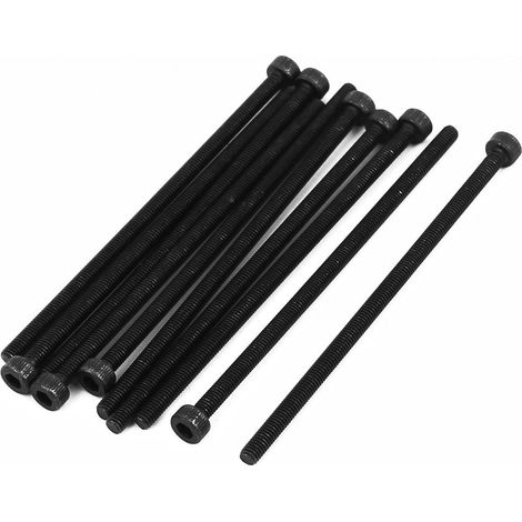 10pcs M3x70mm Vis à Six Pans Creux Tête Hexagonale Boulon Vis Moleté Entièrement Fileté Noir (1/2)
