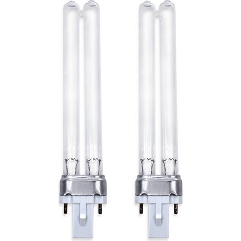 2PCS 9W G23 Ampoules UV purificateur germicide ultraviolette deremplacement base aquarium stérilisateur