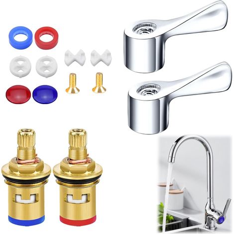 Lot de 2 cartouches de rechange pour robinet mitigeur de cuisine 1/4 de tour
