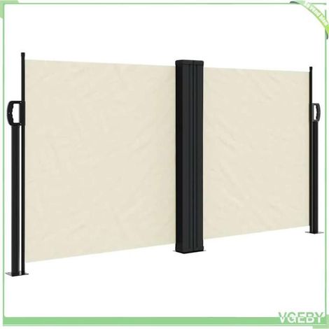 Auvent latéral rétractable - FAFEICY - 4004700 - Crème - 120x1000 cm - Résistant eau & UV (1/5)