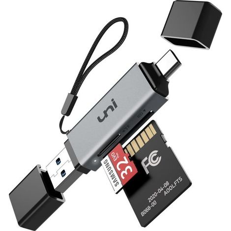 Lecteur Carte SD, Lecteur de Carte Mémoire USB C Adaptateur USB 3.0/USB-C Prend en Charge SD/Micro SD/SDHC/SDXC/MMC, pour iPhone (1/5)