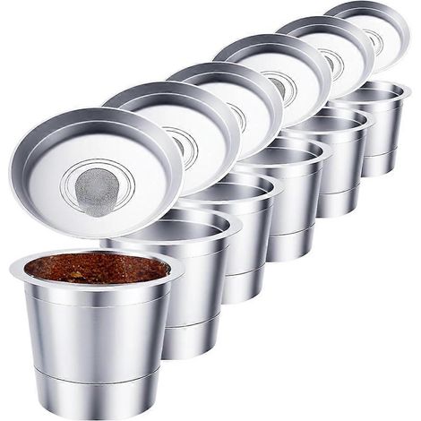 Lot de 6 capsules K-Cup réutilisables pour Keurig, filtre à café réutilisable en acier inoxydable, capsules K-Cup rechargeables pour Keurig 1.0 (1/5)